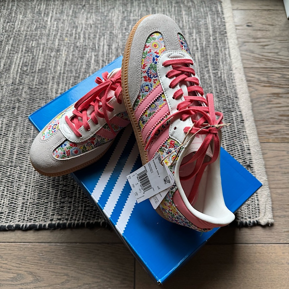 Adidas Samba OG x Liberty Sneakers size 6.5 Big Girls